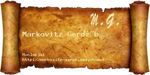 Markovitz Geréb névjegykártya